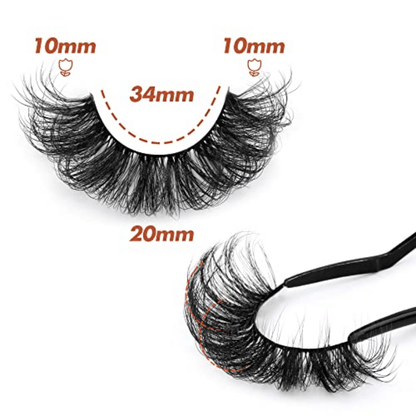 12 Pair Wispy 3D Mink Lashes - 11mm Natural Looking, Fluffy, Handmade, Reusable False Eyelashes for Daily Wear