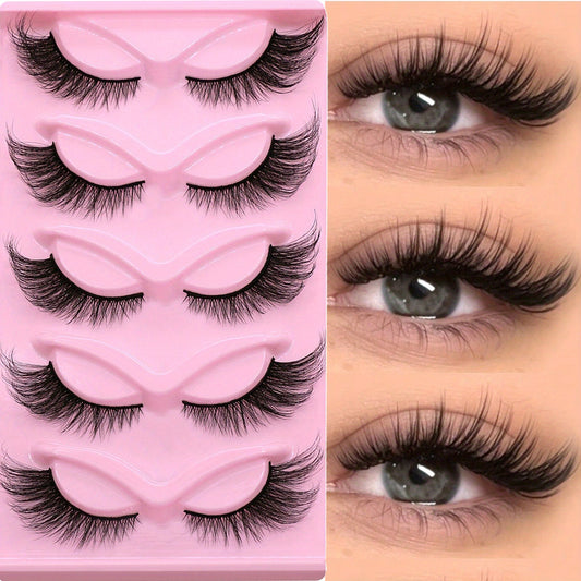 3 Packs of 15 Pairs Long Cat Eye Lashes - Wispy, Elongated, Thick, and Dramatic False Eyelashes for a Sultry Look - Reusable Strip Lashes for a Glamorous Eye Makeup