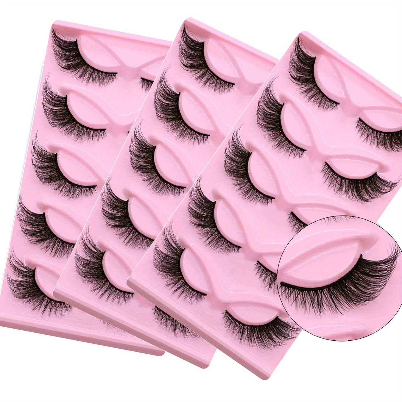 3 Packs of 15 Pairs Long Cat Eye Lashes - Wispy, Elongated, Thick, and Dramatic False Eyelashes for a Sultry Look - Reusable Strip Lashes for a Glamorous Eye Makeup