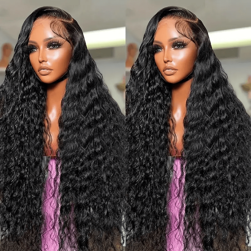 200% Density Curly Wave Lace Front Glueless Human Hair Wig For Women - 13x6 HD Deep Curly Frontal Wig - Wet And Wavy Ready To Wear