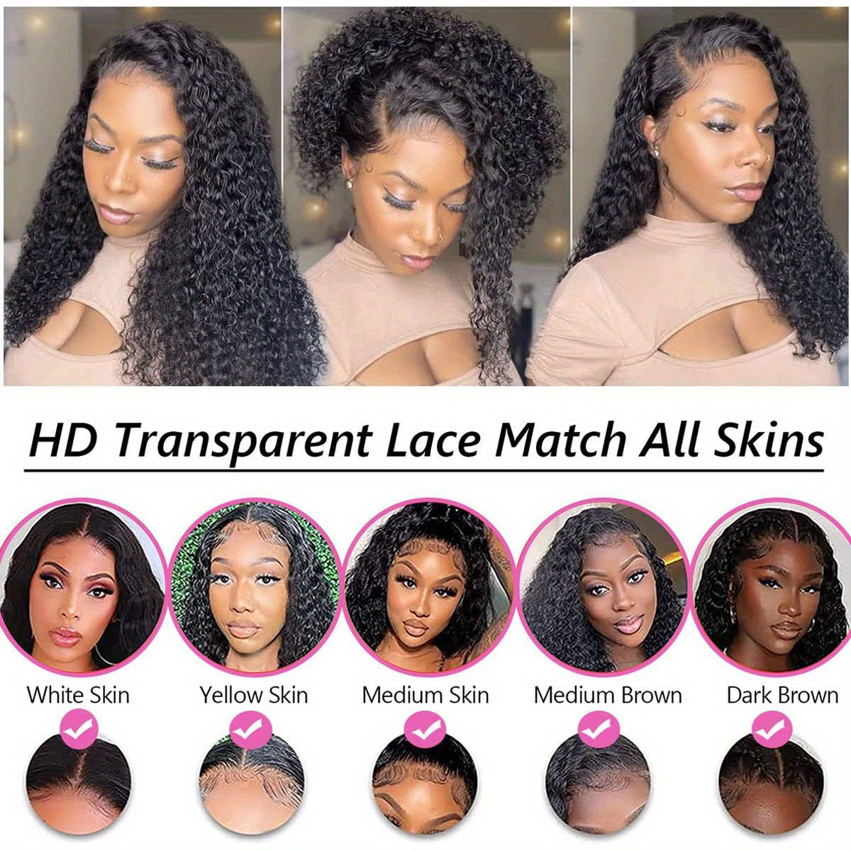 12A Jerry Curly Lace Front Wig 100% Kinky Curly Human Hair Wigs 13x4 Brazilian HD Transparent Lace Frontal Wig Female Woman Wig 250% Density