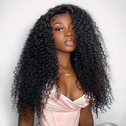 12A Jerry Curly Lace Front Wig 100% Kinky Curly Human Hair Wigs 13x4 Brazilian HD Transparent Lace Frontal Wig Female Woman Wig 250% Density