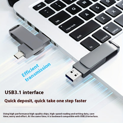 Large Capacity 2TB USB Flash Drive Type-C Dual Interface Mobile Phone and Computer Dual-use Compatible with Most Electronic Devices - Plug and Play Reading and Writing Speed Efficient Transfer Thumb Drive 2TB Memory Stick 200