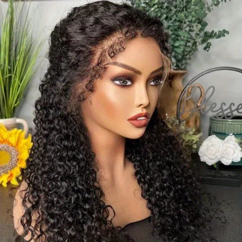 4C Kinky Baby Hair Undetectable Breathable Soft Invisible Edge Lace Front Wig, 13X4 13X6 Water Wave Frontal Human Hair Wigs