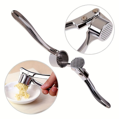 1pc Premium Stainless Steel Garlic Press - Effortless Garlic Mincer & Ginger Crusher, Easy-Clean Kitchen Tool, Durable Garlic Chopper for Everyday Cooking