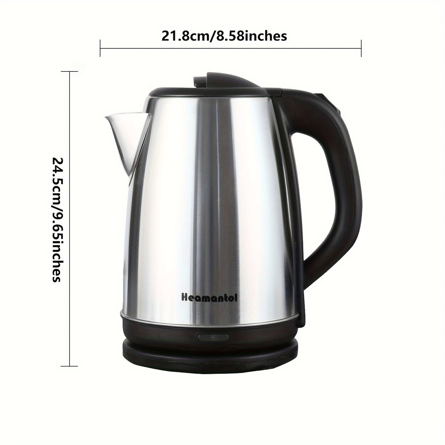 1.8L Electric Kettle, Stainless Steel Double Wall Hot Water Boiler with Auto Shut Off, Boil-Dry Protection, LED Indicator, and BPA-Free Design for Coffee and Tea Lovers