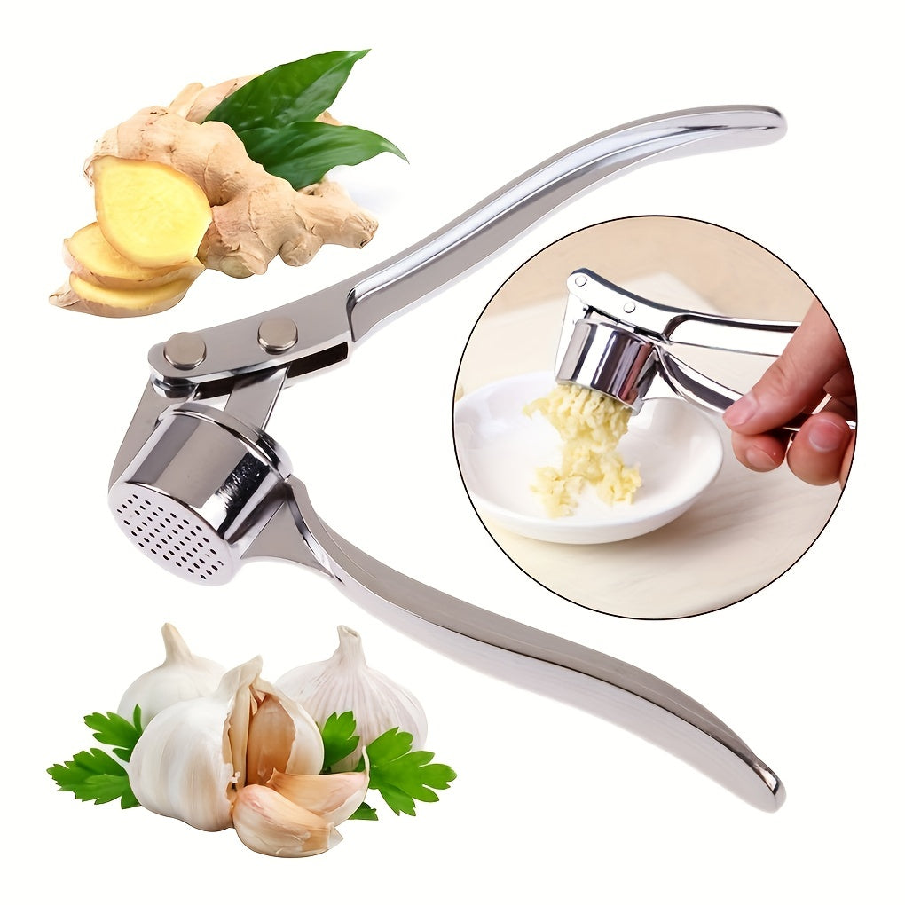 1pc Premium Stainless Steel Garlic Press - Effortless Garlic Mincer & Ginger Crusher, Easy-Clean Kitchen Tool, Durable Garlic Chopper for Everyday Cooking