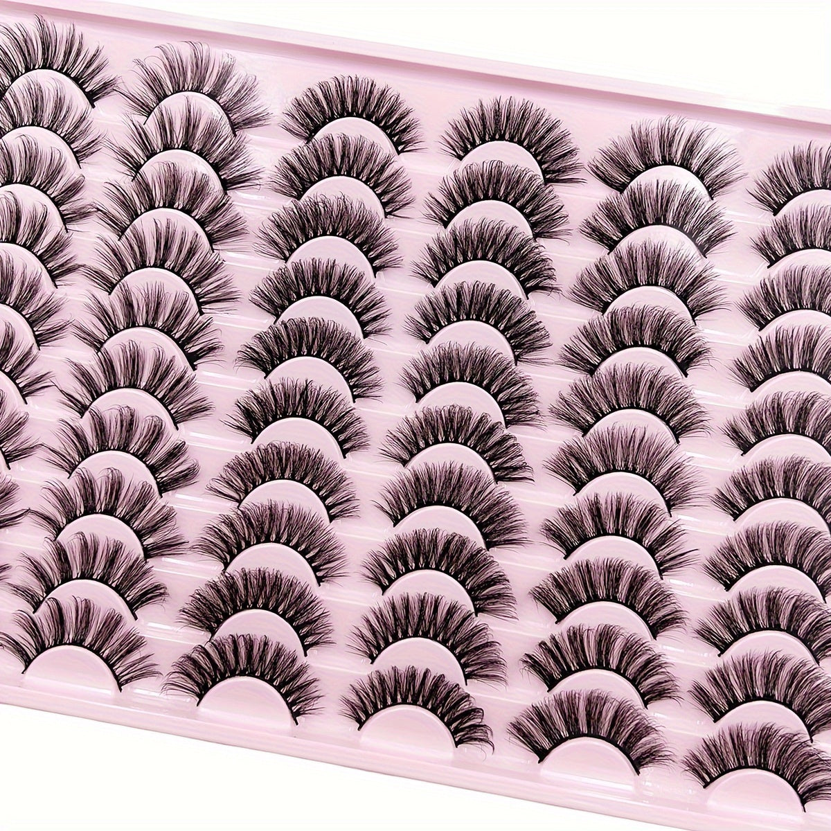 30 Pairs Of 3D Imitation Mink Fur, Naturally Crossed False Eyelashes Handmade, Dense Curly Eyelashes Artificial Mink Fur, Hot Selling Makeup Tool, Non-irritating To The Eyes, Reusable Mixed Styles, 16mm, 20mm, Suitable For Va