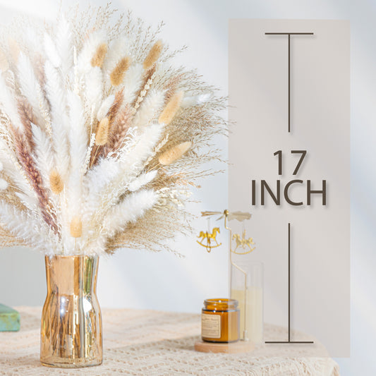 98-180pcs Luxurious Pampas Grass Bouquet - Dried Floral Arrangement Centerpiece with Rustic Charm - Perfect for Wedding, Boho Home Decor, and Table Decorations