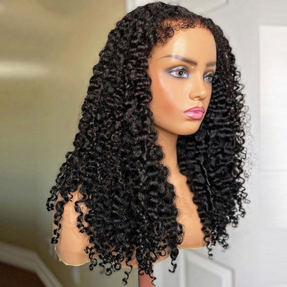 Deep Wave 4C Edges Frontal Wig 13x4 Lace Front Human Hair Wigs Deep Curly Lace Front Wig Human Hair For Women Brazilian Remy Human Hair Wigs With Curly Baby Hair Kinky Hairline