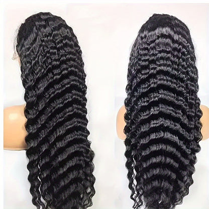 38 40 Loose Deep Wave Human Hair 13x4 HD Transparent Lace Closure Wigs Human Hair Curly Lace Front Wigs For Women Halloween Christmas