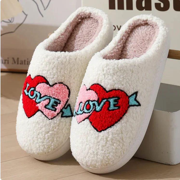 Women's Plush Valentine's Day House Slippers – Cozy & Stylish