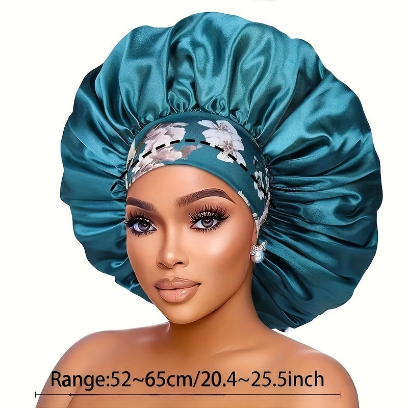 5pcs Soft & Breathable Satin Sleep Caps for Women - High-Density Hair Bonnets with Stretchy Wide Band, Soft Fabric, and Unscented Design - Ideal for Overnight Curls Preservation, All-Season Shower Caps, Comfortable for Chemot