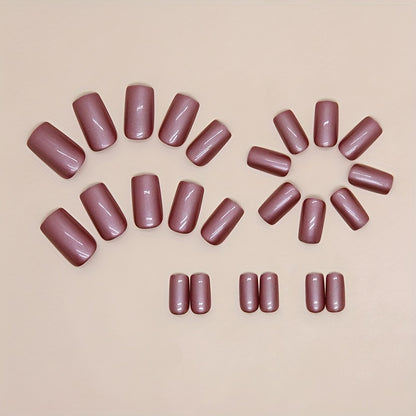 24pcs Luxurious Press-On Nails Set - Luxurious Glossy Metallic Finish, High-Quality Fake Nails, Strong-Hold Nail Glue, Convenient Nail File - Perfect for Womens Daily Dating, Parties, or Special Occasions