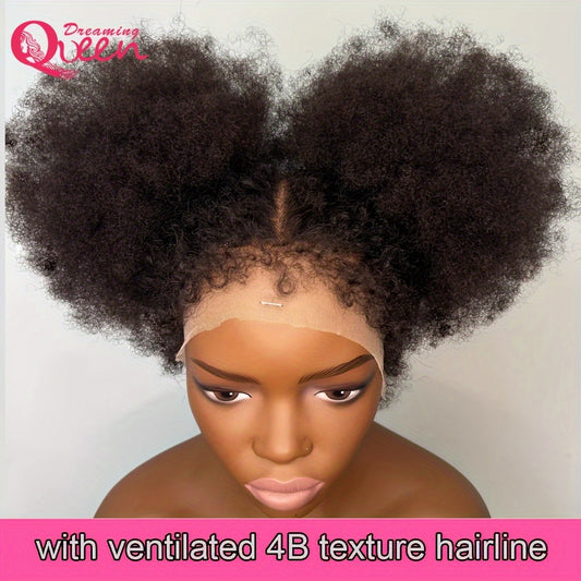 180% Density Afro Kinky Curly Lace Wig - Lace Wigs With 4B Hairline, Transparent HD Lace, Preplucked Mongolian Hair, 13x4 Lace Frontal, Kinky Edges, Real Natural Hairline, Fluffy Hair For Women