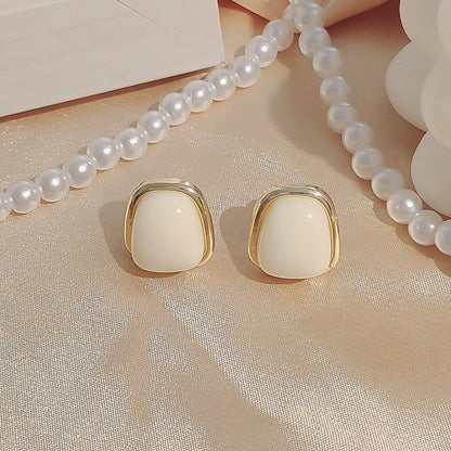 10 Pairs/Pack Imitation Pearl Flower Round Ball Square Butterfly Shaped Mini Earrings, Hypoallergenic Earrings, French Gentle White Beige Color Earrings, Good Gifts For Parents For Friends, For Wedding