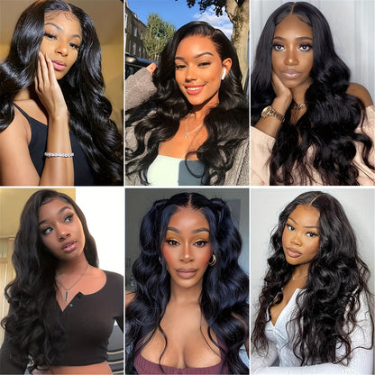 3 Bundles Brazilian Virgin Human Hair Extensions, 100% Unprocessed 10A Body Wave Weft, 300G Tangle-Free Shedding-Resistant for African American Women