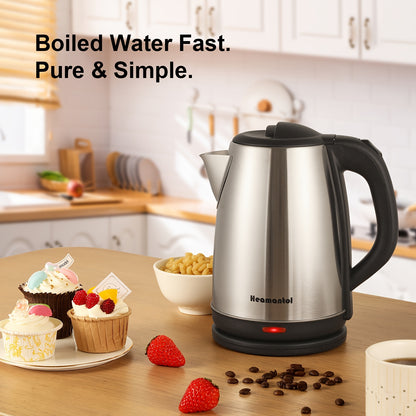 1.8L Electric Kettle, Stainless Steel Double Wall Hot Water Boiler with Auto Shut Off, Boil-Dry Protection, LED Indicator, and BPA-Free Design for Coffee and Tea Lovers