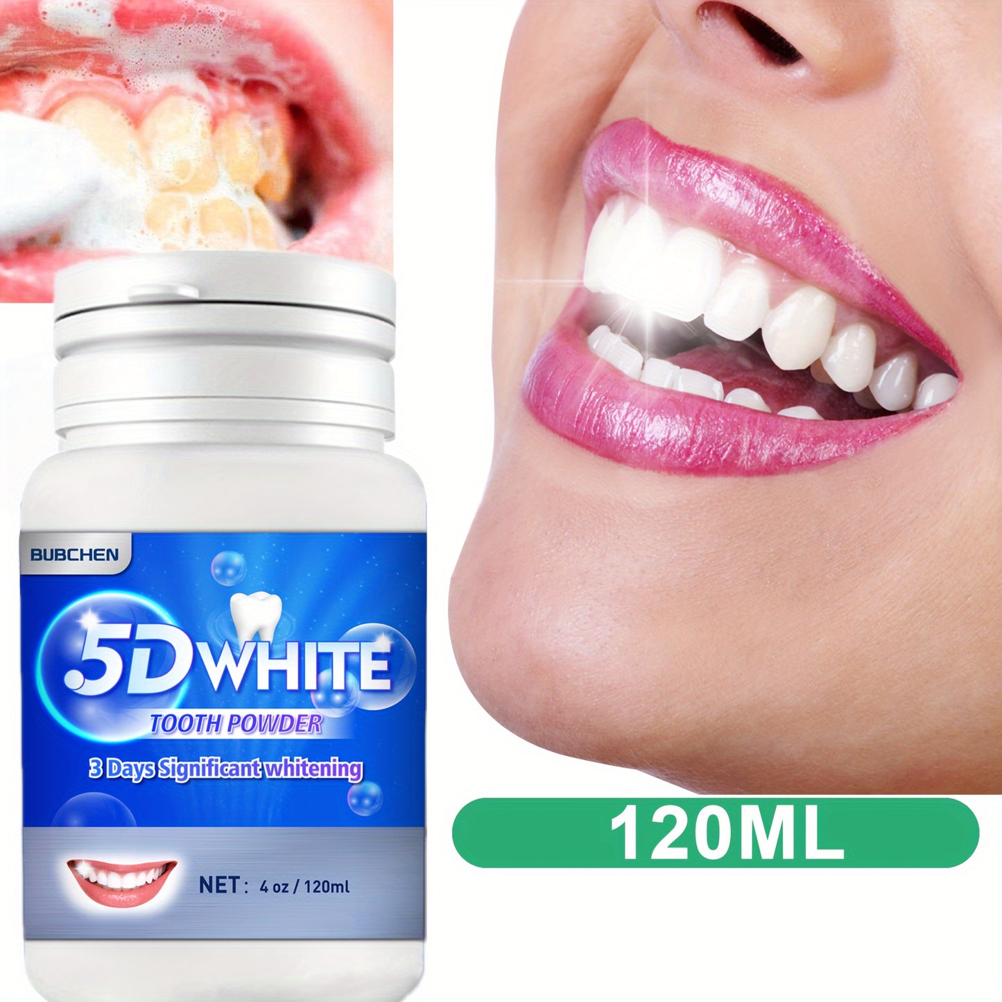 1pc Professional Teeth Whitening Powder - Natural Breath Freshener, Deep Cleaning, Plaque Remover, Anti-Cavity, and Gentle on Gums for Daily Oral Care - For a Brighter, Healthier Smile