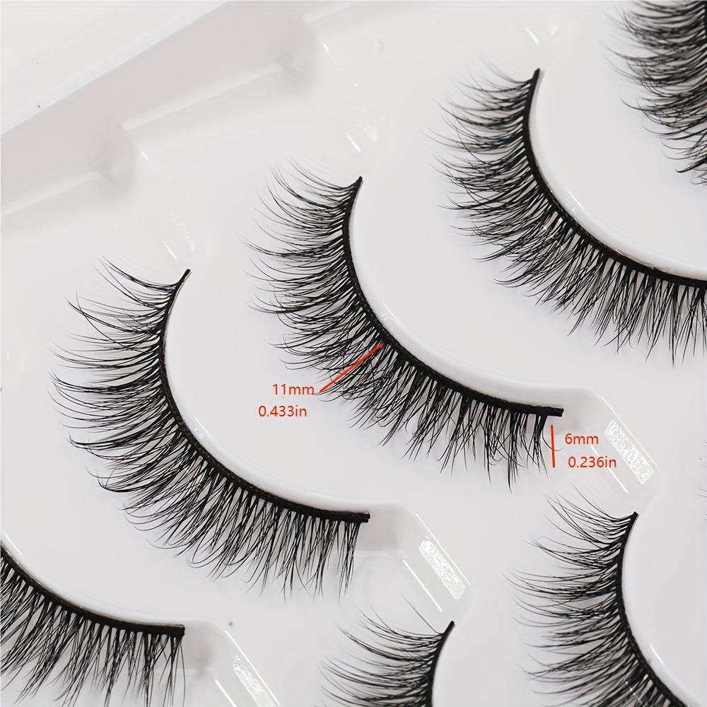 12 Pair Wispy 3D Mink Lashes - 11mm Natural Looking, Fluffy, Handmade, Reusable False Eyelashes for Daily Wear