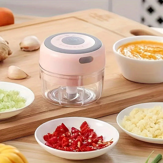 Electric Mini Garlic Mashing Machine - Rechargeable USB Mashing Machine, Equipped with Powerful Lithium Battery, Simple Meat Gri