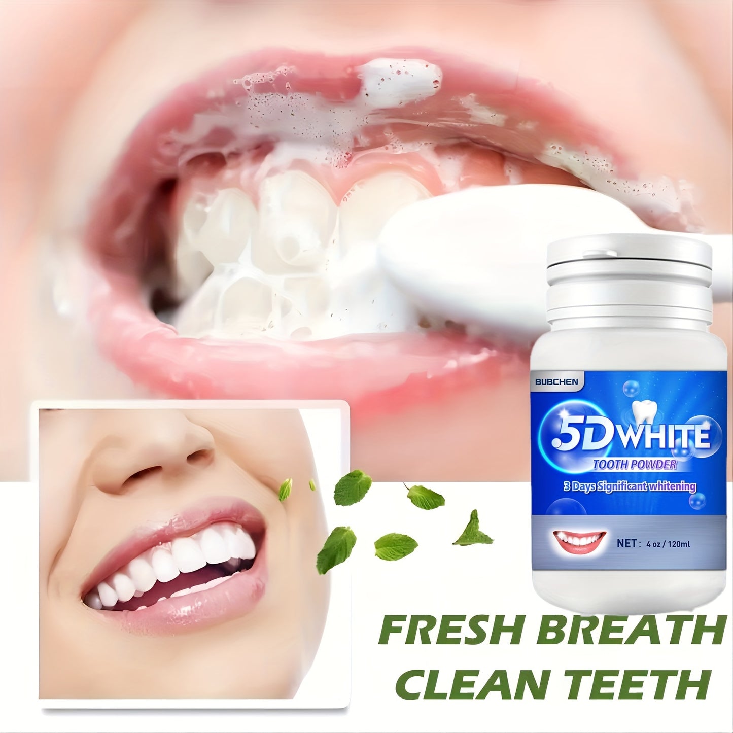 1pc Professional Teeth Whitening Powder - Natural Breath Freshener, Deep Cleaning, Plaque Remover, Anti-Cavity, and Gentle on Gums for Daily Oral Care - For a Brighter, Healthier Smile