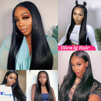 Glueless Wigs 4X4 HD Lace Front Wig Straight Lace Front Wigs Human Hair 100% Brazilian Human Hair Wig Natural 4X4 Full Edges Lace Pre-Plucked Lace Wig With Baby Hair For Women Ear To Ear Swiss HD Lace For Natural Looking