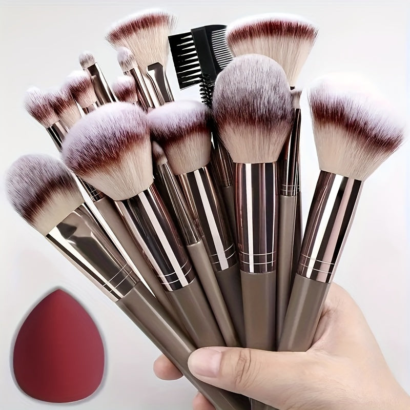 Complete Function Makeup Brush Kit Premium Synthetic Eyeshadow Foundation Face Blending Blush Brush Concealer Eye Makeup Brush Set Ideal For Makeup Beginner Artist