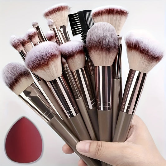 Complete Function Makeup Brush Kit Premium Synthetic Eyeshadow Foundation Face Blending Blush Brush Concealer Eye Makeup Brush Set Ideal For Makeup Beginner Artist