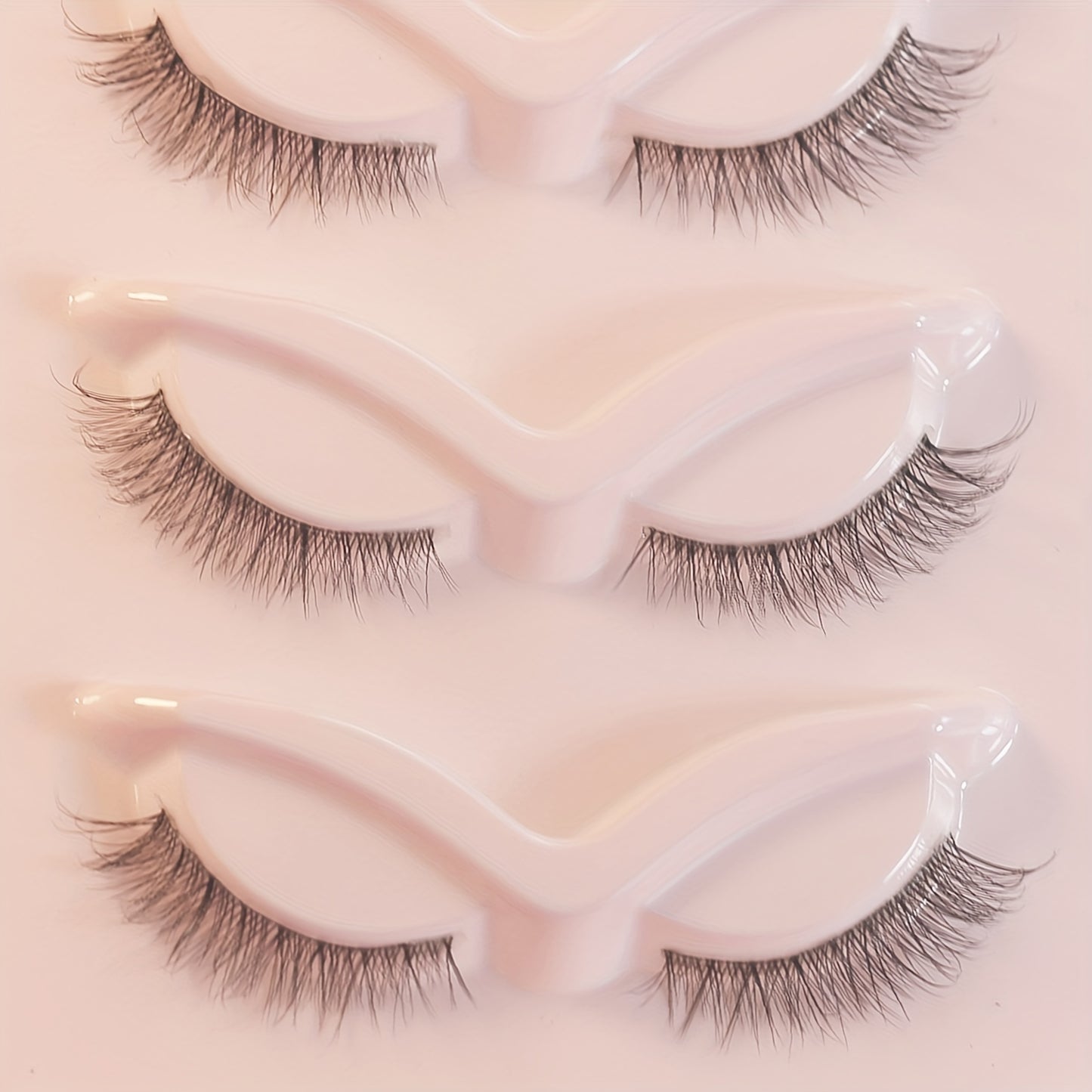 5 Pairs Short Strip Lashes - 3D Natural Wispy Faux Mink Eyelashes with Transparent Stem, Crisscrossed Cat Eye Design, Reusable and Easy to Apply