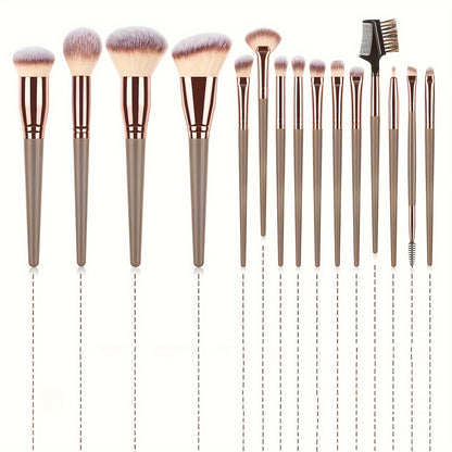 Complete Function Makeup Brush Kit Premium Synthetic Eyeshadow Foundation Face Blending Blush Brush Concealer Eye Makeup Brush Set Ideal For Makeup Beginner Artist