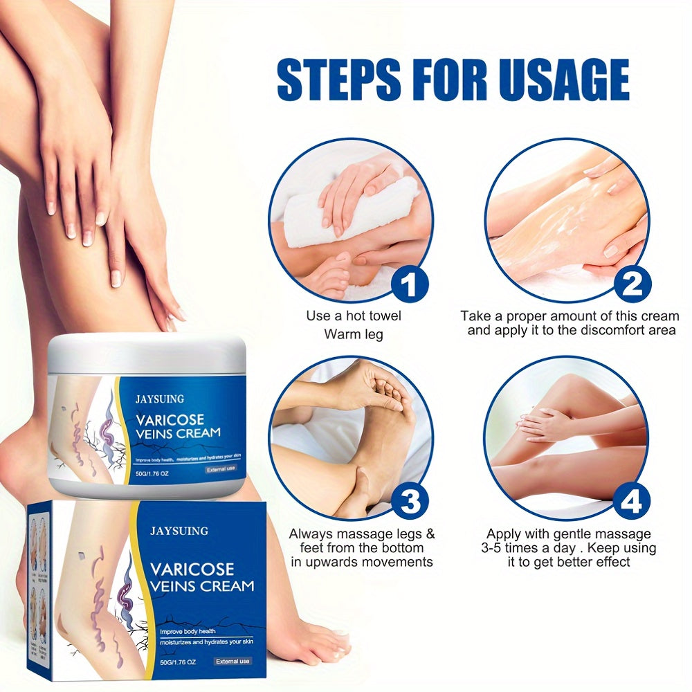 Boderi 3PCS Beauty Varicose Veins Treatment For Legs Cream, Varicose Veins Cream Natural Treatment For Improve Blood Circulation Relieve Leg Swelling & Fatigue Relief