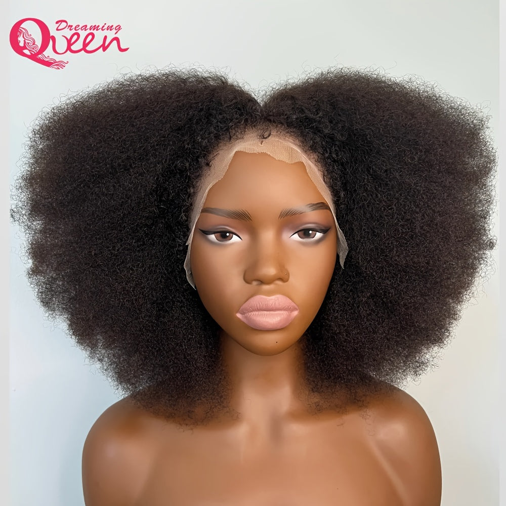 180% Density Afro Kinky Curly Lace Wig - Lace Wigs With 4B Hairline, Transparent HD Lace, Preplucked Mongolian Hair, 13x4 Lace Frontal, Kinky Edges, Real Natural Hairline, Fluffy Hair For Women