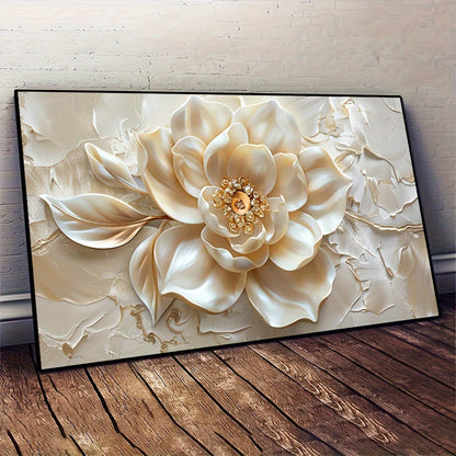 Modern Golden Flower Canvas Art Print, 31.5x47.24in - Frameless Wall Decor for Living Room & Bedroom