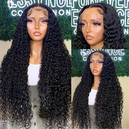 250% Density Deep Wave Lace Front Wigs 13X4 HD Lace Front Wigs 100% Brazilian Human Hair Full Edges Ear To Ear Swiss HD Pre Plucked Lace Wig With Baby Hair Deep Curly Wave Wig For Daily Wear