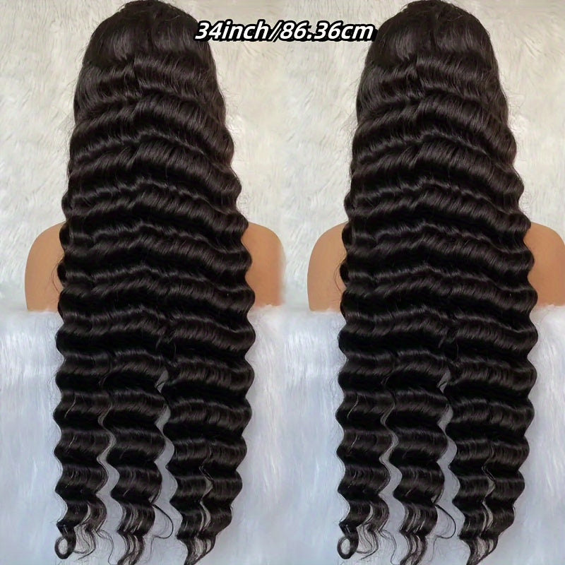 13x6 Deep Wave Wig Human Hair Ready To Wear Glueless Deep Wave Wigs Human Hair Pre Plucked Pre Cut 200 Density 13x6 Pre-Everything Deep Water Curly Lace Front Wig With Pre Bleached Knots