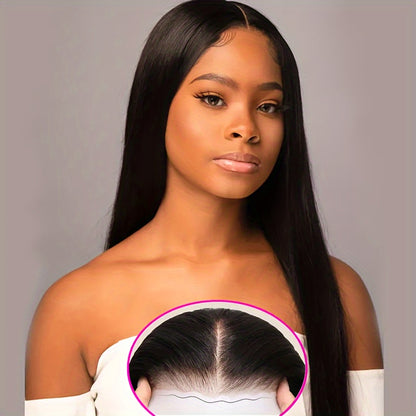 5x5 HD Lace Put On And Go Glueless Closure Wigs Human Hair Straight Human Hair Pre Plucked Pre Cut No Glue 3 Seconds To Wear Glueless Wig Transparent Lace Front Wigs Human Hair Wig For Women Pre Bleached Knots 180 Density