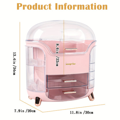 Makeup Storage Organiser with Clear Lid, Skincare Organiser Drawers Beauty Holder Cosmetic Organisers for Bathroom, DressingTable Organiser Dustproof Waterproof