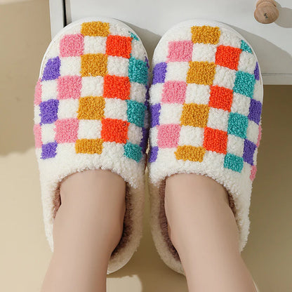 Colorful Checkerboard Home Slippers