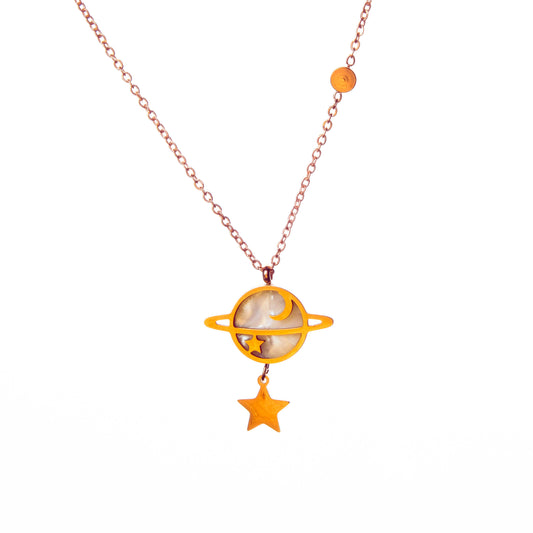 Celestial Planet and Star Necklace